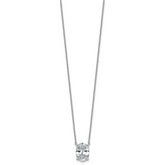 14k White Gold 4 carat Certified Lab Grown Diamond VS/SI+ G+ Oval Complete Four Prong 18 inch Pendant Necklace